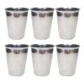 HERŞEYTREND 6 Adet Paslanmaz Çelik Krom Bardak 9 x 7,5 x 5,5cm