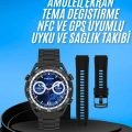 HERŞEYTREND Akıllı Saat Çelik Kordonlu Amoled Ekran Android ve İOS Uyumlu Çağrı Cevaplayabilen