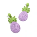 HERŞEYTREND Ananas Hasır Küpe - Mor