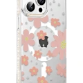 LitaeTrend Apple iPhone 15 Pro Max Floral Magsafe Kapak - Pembe