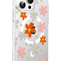LitaeTrend Apple iPhone 15 Pro Max Floral Magsafe Kapak - Turuncu