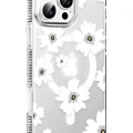 LitaeTrend Apple iPhone 16 Pro Max Floral Magsafe Kapak - Beyaz