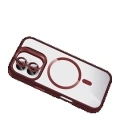 LitaeTrend Apple iPhone 16 Remim Lensli Magsafe Standlı Kapak - Bordo