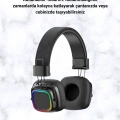 HERŞEYTREND Bluetooth 5.3 Rainbow Işıklı Kulak Üstü Kablosuz Kulaklık