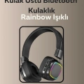 HERŞEYTREND Bluetooth 5.3 Rainbow Işıklı Kulak Üstü Kablosuz Kulaklık
