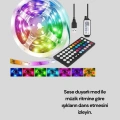 HERŞEYTREND Bluetooth Kontrollü Smart Şerit Led 10M Sese Duyarlı RGB Aydınlatma