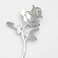 HERŞEYTREND Çelik Gül Broş - Gümüş