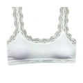 HERŞEYTREND Dantel Nakış İşlemeli Pedli Bambu Kadın Büstiyer Beyaz