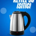 HERŞEYTREND Elektrikli Paslanmaz Çelik Su Isıtcı Çelik Kettle 1.8 Lt. Uzun Ömürlü
