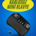 HERŞEYTREND Işıklı Kablosuz Mini Klavye ve Dokunmatik Mouse Seti Türkçe Kablosuz