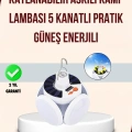 HERŞEYTREND Katlanabilir Güneş Enerjili LED Kamp Lambası USB Şarjlı