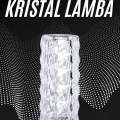 HERŞEYTREND Kristal Lamba Masa Lambası Şarjlı Masa Lambası Dokunmatik Sensör Usb Şarjlı