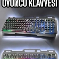 HERŞEYTREND Led Işıklı Oyuncu Klavye Usb Girişli RGB Işıklı Q Klavye Mouse Hediyeli