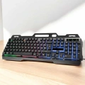 HERŞEYTREND Led Işıklı Oyuncu Klavye Usb Girişli RGB Işıklı Q Klavye Mouse Hediyeli