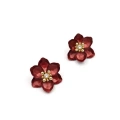 HERŞEYTREND Lotus Çiçek Küpe - Kırmızı