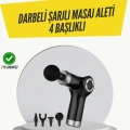 HERŞEYTREND Mini Masaj Tabancası 4 Başlık 6 Hız Ayarlı