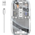 HERŞEYTREND Mouse Fare Kablosuz Mouse Fare Şarjlı Bluetooth Sessiz 5 Tuşlu Şeffaf
