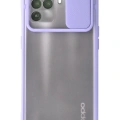 LitaeTrend Oppo Reno 5 Lite Kılıf Palm Buzlu Kamera Sürgülü Silikon - Lila
