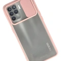 LitaeTrend Oppo Reno 5 Lite Kılıf Palm Buzlu Kamera Sürgülü Silikon - Pembe