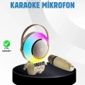 HERŞEYTREND Renkli Işıklı Astronot Mini Bluetooth Speaker ve Karaoke Mikrofon