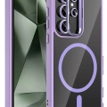 LitaeTrend Samsung Galaxy S23 Ultra Remim Lensli Magsafe Standlı Kapak - Lila
