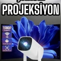 HERŞEYTREND Şarjlı Projeksiyon Oyun Sinema Projektörü 4K HD Görüntü Kaliteli