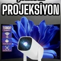 HERŞEYTREND Şarjlı Projeksiyon Oyun Sinema Projektörü 4K HD Görüntü Kaliteli