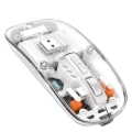 HERŞEYTREND Sessiz Tıklama Çift Modlu Bluetooth Ve Alıcı Şeffaf Mouse Fare