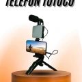 HERŞEYTREND Telefon Tutucu Mini Mikrofonlu Tripod Vlog Çekim Video