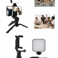 HERŞEYTREND Telefon Tutucu Mini Mikrofonlu Tripod Vlog Çekim Video