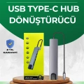 HERŞEYTREND Type‑C Dönüştürücü – 2×USB3.0, SD/MS, 4K HDMI & RJ45 ile Profesyonel Kullanım