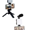 HERŞEYTREND Video Making Kit Telefon Tutucu Vlog Video Mini Led Işıklı