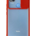 LitaeTrend Xiaomi Redmi 9C Kılıf Palm Buzlu Kamera Sürgülü Silikon - Kırmızı