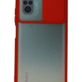 LitaeTrend Xiaomi Redmi Note 10 Kılıf Palm Buzlu Kamera Sürgülü Silikon - Kırmızı