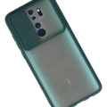 LitaeTrend Xiaomi Redmi Note 8 Pro Kılıf Palm Buzlu Kamera Sürgülü Silikon - Yeşil