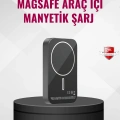 MagSafe Araç Telefon Tutucu 15W Hızlı Şarj Type-C Girişli