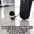 Makaralı Bluetooth Kulaklık Çağrı Cevaplama Kablolu Uzun Pil Ömrü