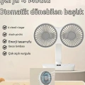 Masaüstü Dijital Ekranlı Çift Fanlı Led Işıklı Soğutucu Fan Ev Ofis Şarjlı Vantilatör