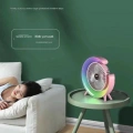 Masaüstü Vantilatör Usb Şarjlı Rgb Led Işıklı 3 Kademeli 180° Ayarlanabilir Soğutucu Fan Pembe