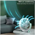 Masaüstü Vantilatör Usb Şarjlı Rgb Led Işıklı 3 Kademeli 180° Ayarlanabilir Soğutucu Fan Pembe