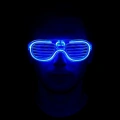Mavi Led Işıklı Parti Gözlüğü - Neon Glow Şerit Gözlük 3 Modlu