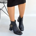 HERŞEYTREND Mejjo Siyah Cilt Topuklu Bot
