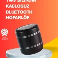 Mini Silindir Kablosuz Hoparlör Güçlü Ses 4W Bas + TWS Senkron Özellik