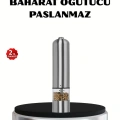 Modern Otomatik Baharat Öğütücü Seti – Pilli, Paslanmaz Çelik, LED Aydınlatmalı