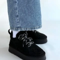 HERŞEYTREND Muden Siyah Süet Bağcıklı Bot