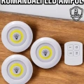 Mutfak Dolap Altı Işığı Uzaktan Kumandalı Yapışkanlı Kablosuz Pilli