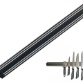 Mutfak Duvarına Monte Mıknatıslı Geniş Bıçak Tutucu Stand - 55 Cm - Siyah - Paslanmaz Çelik