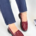 HERŞEYTREND Narli Bordo Rugan Oxford Ayakkabı