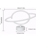 Neon Işıklı Satürn Lamba Pil+usb Mz-503