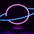 Neon Işıklı Satürn Lamba Pil+usb Mz-n15
